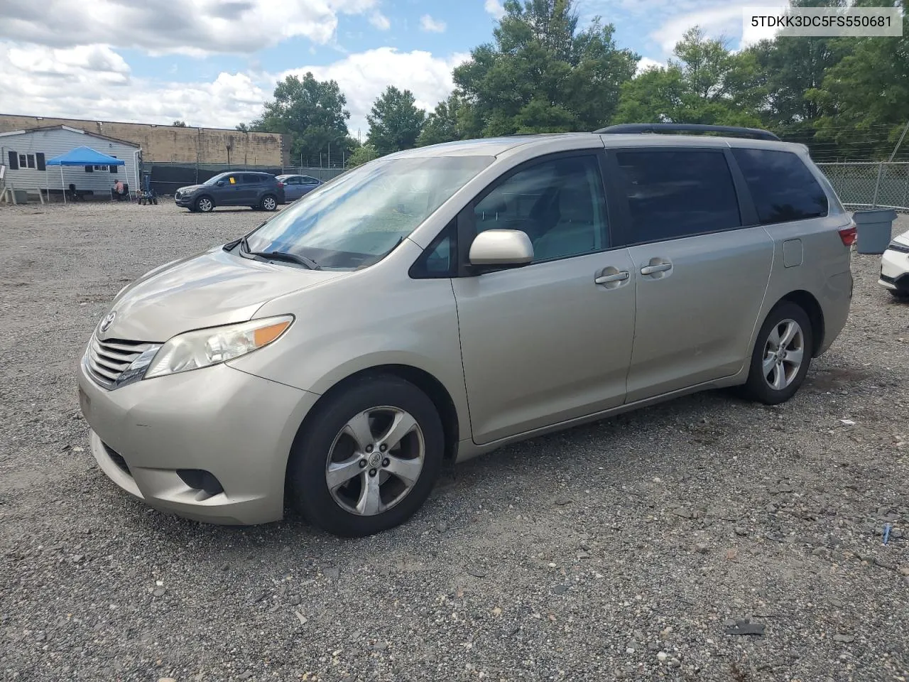 2015 Toyota Sienna Le VIN: 5TDKK3DC5FS550681 Lot: 68120284