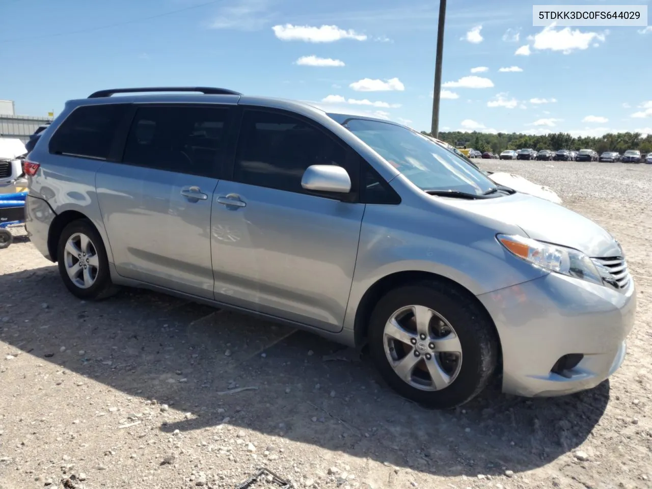 2015 Toyota Sienna Le VIN: 5TDKK3DC0FS644029 Lot: 69762474