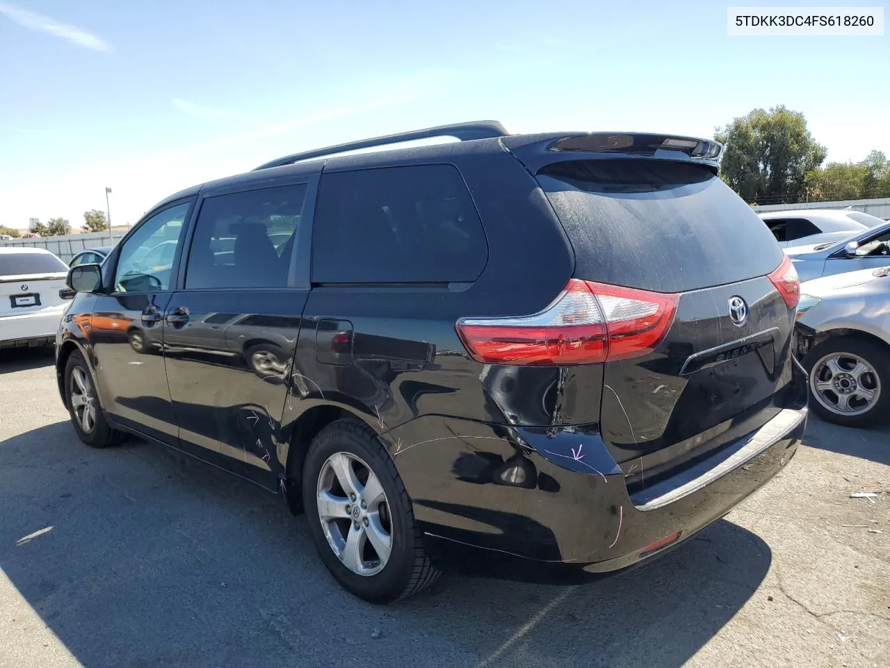 2015 Toyota Sienna Le VIN: 5TDKK3DC4FS618260 Lot: 70888694