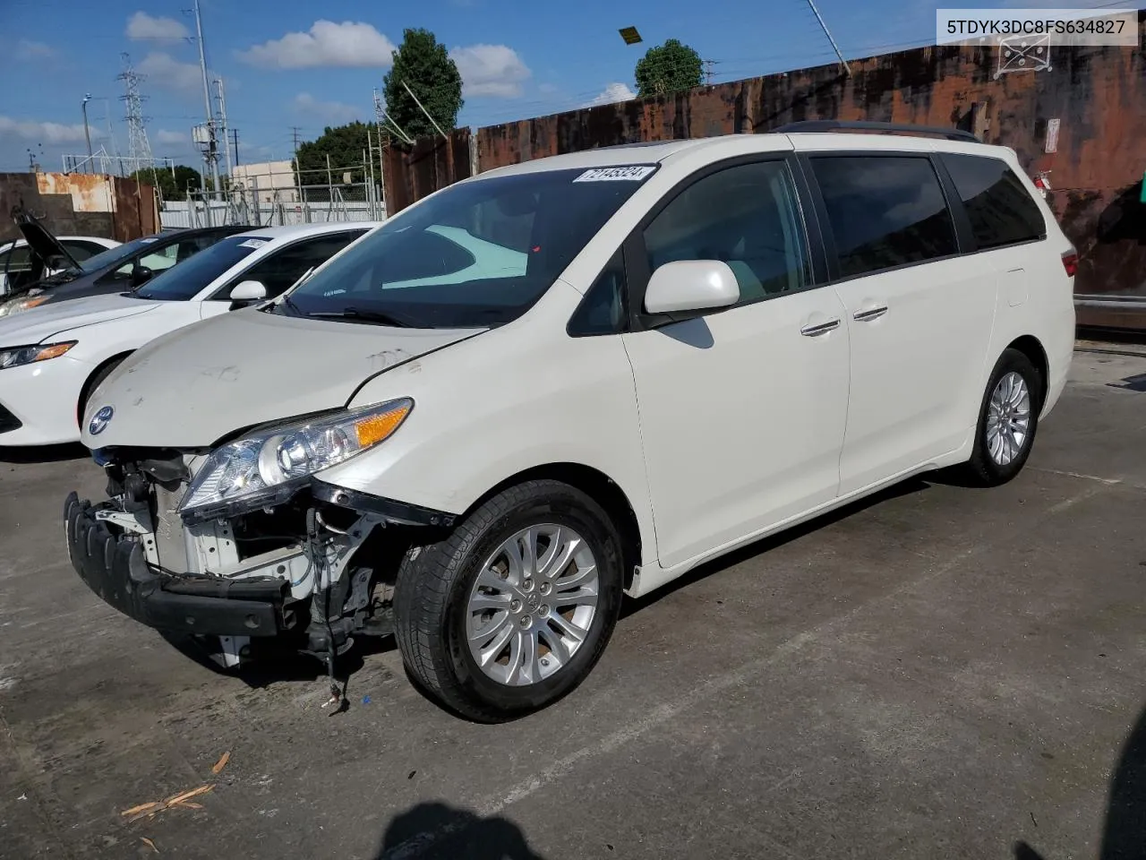 2015 Toyota Sienna Xle VIN: 5TDYK3DC8FS634827 Lot: 72145324