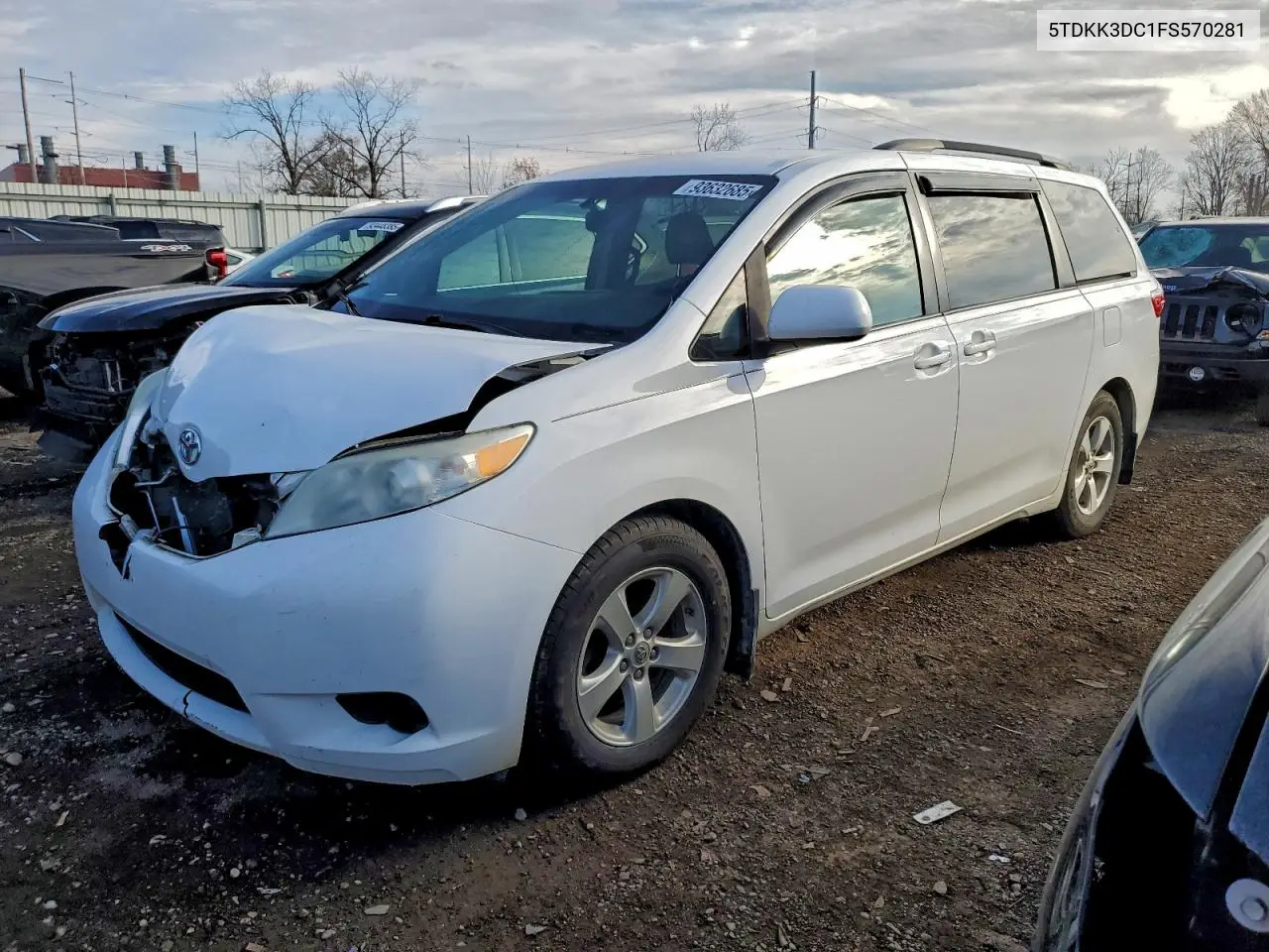 5TDKK3DC1FS570281 2015 Toyota Sienna Le