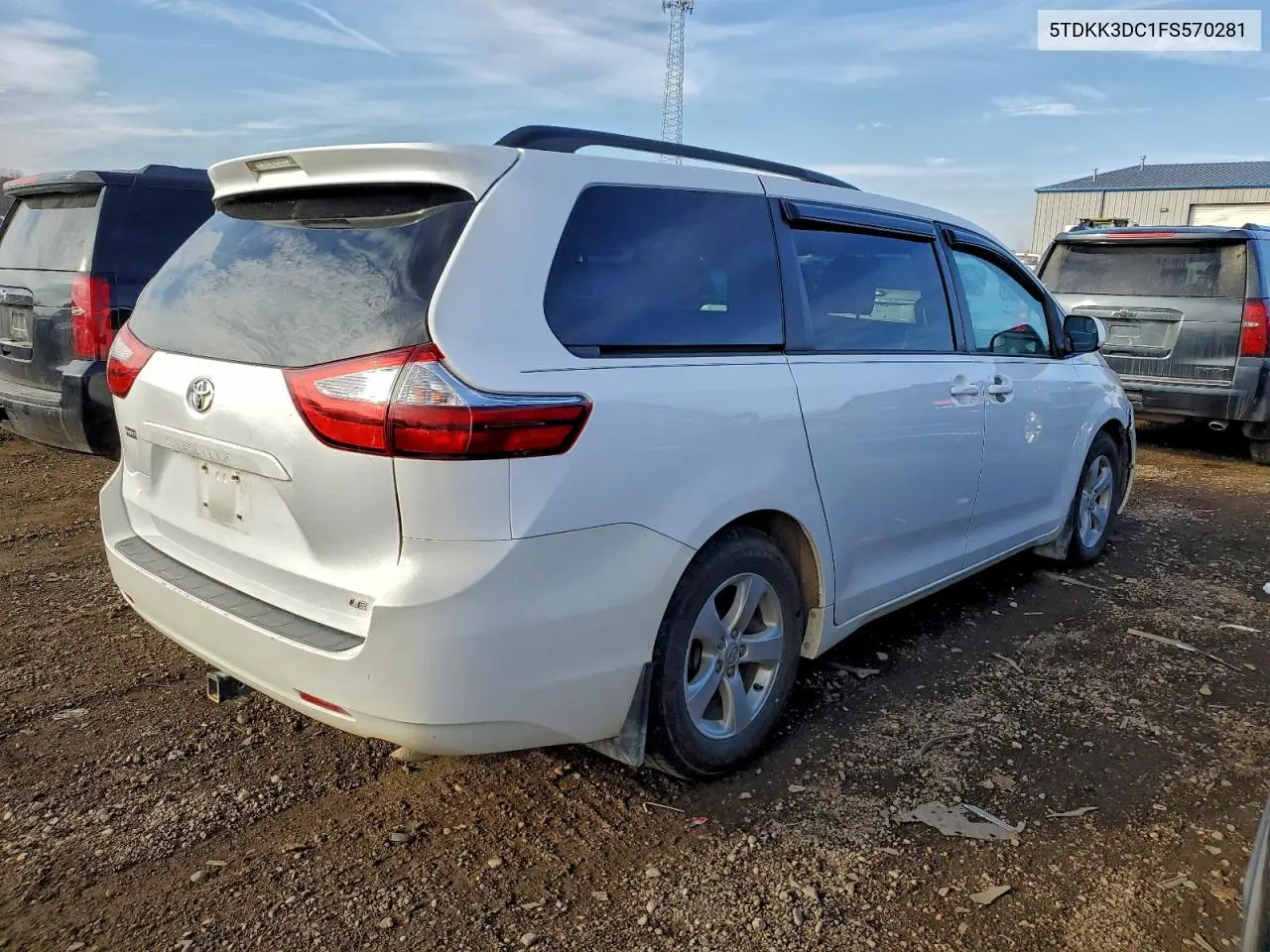 5TDKK3DC1FS570281 2015 Toyota Sienna Le