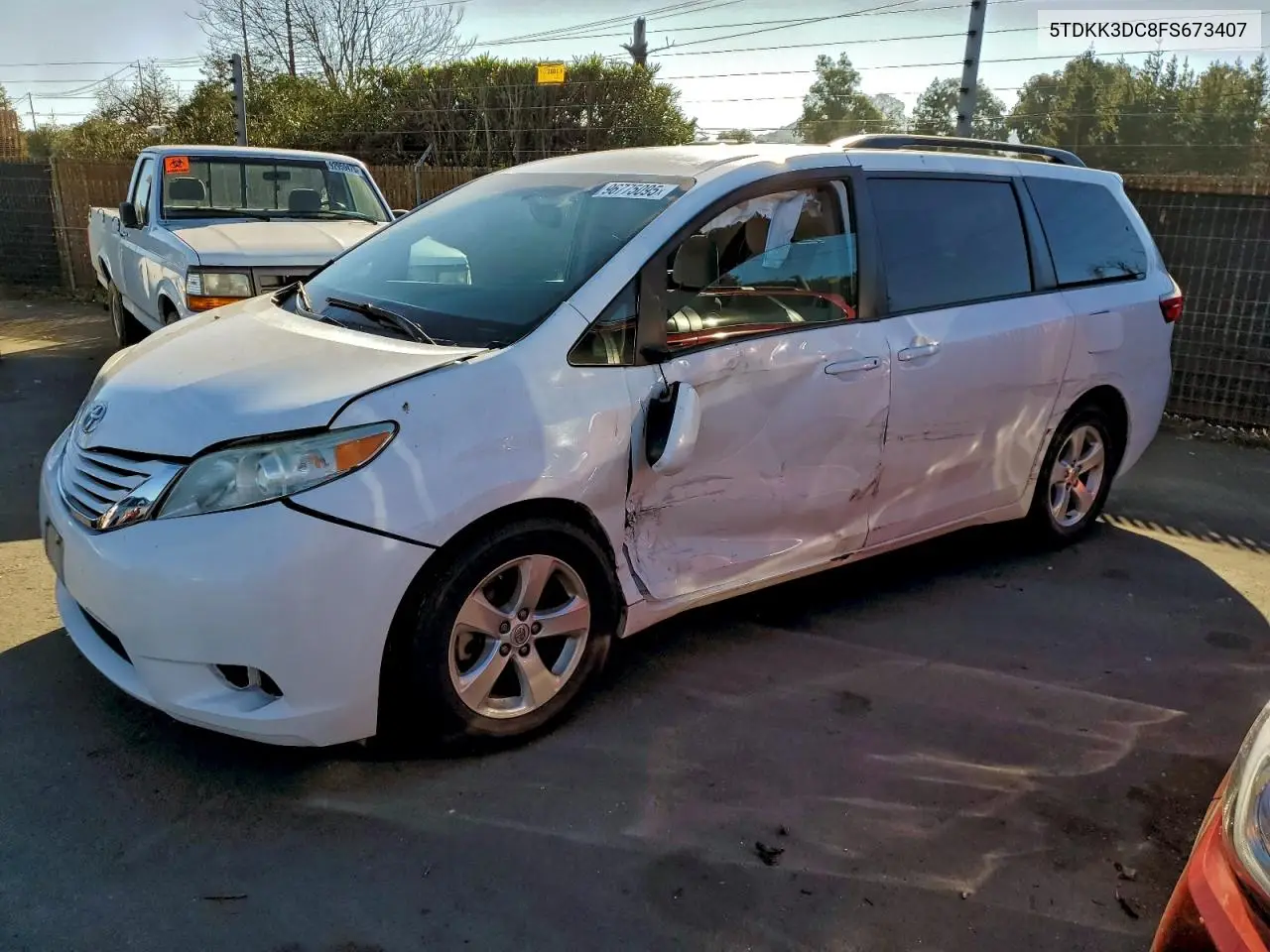 5TDKK3DC8FS673407 2015 Toyota Sienna Le