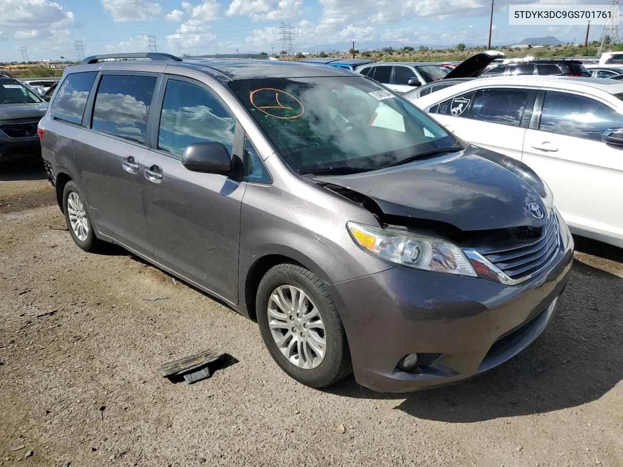 2016 Toyota Sienna Xle VIN: 5TDYK3DC9GS701761 Lot: 70467354