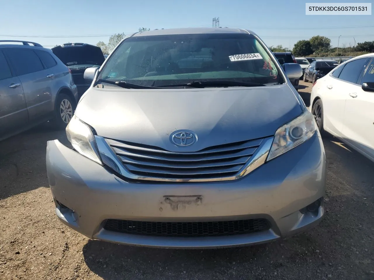 2016 Toyota Sienna Le VIN: 5TDKK3DC6GS701531 Lot: 70606034