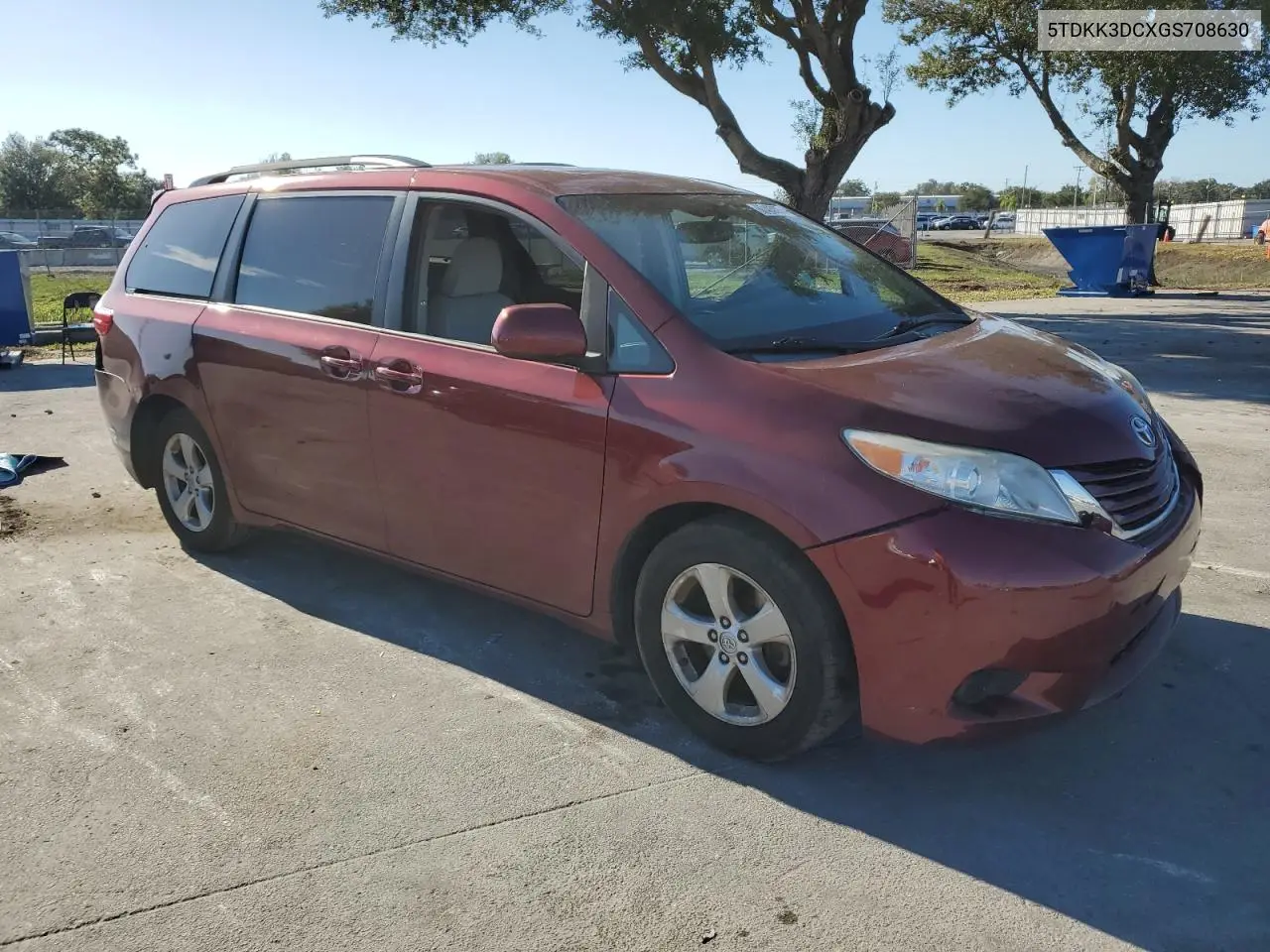 5TDKK3DCXGS708630 2016 Toyota Sienna Le