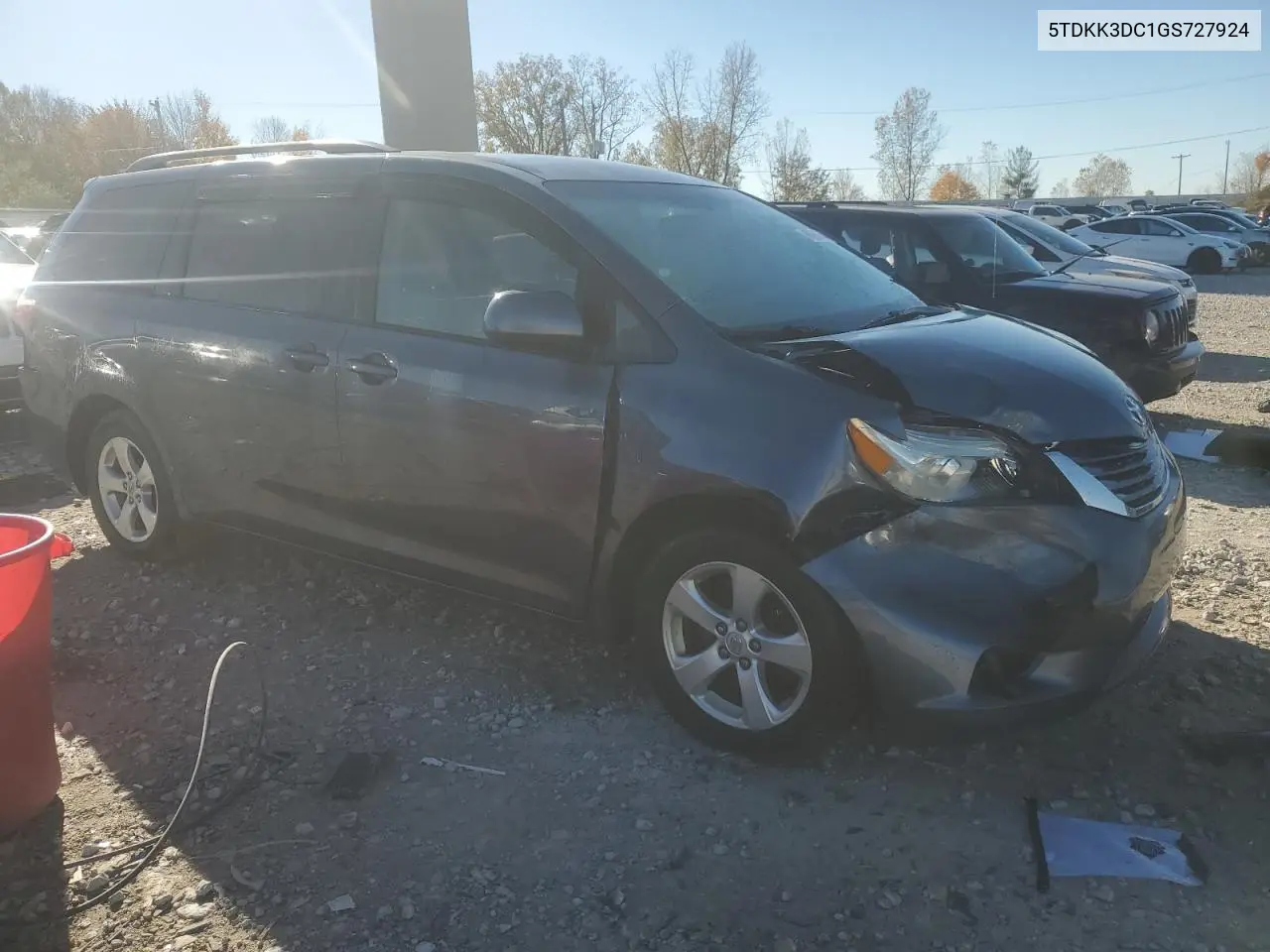 5TDKK3DC1GS727924 2016 Toyota Sienna Le