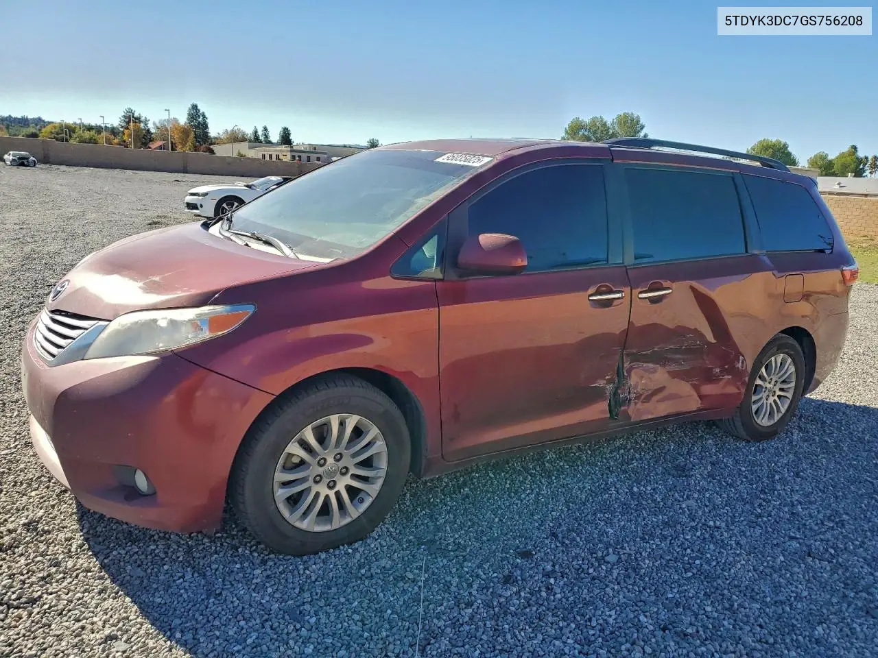 5TDYK3DC7GS756208 2016 Toyota Sienna Xle