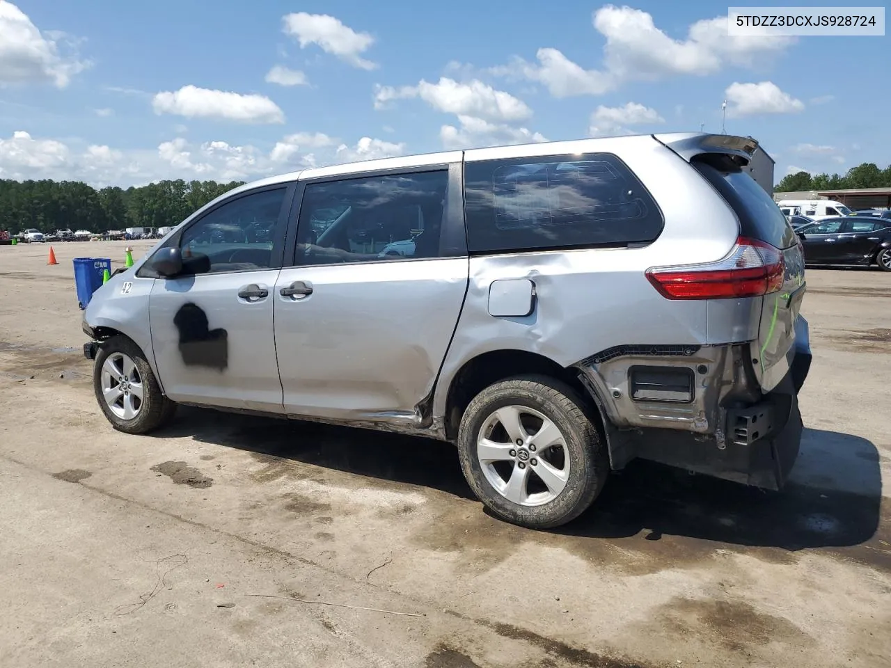 5TDZZ3DCXJS928724 2018 Toyota Sienna L