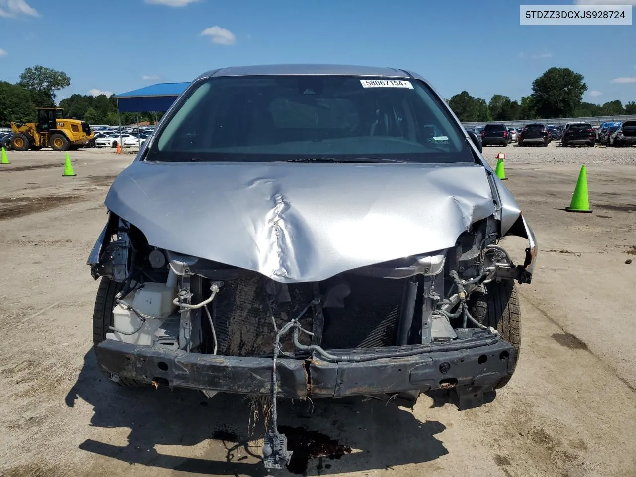 5TDZZ3DCXJS928724 2018 Toyota Sienna L