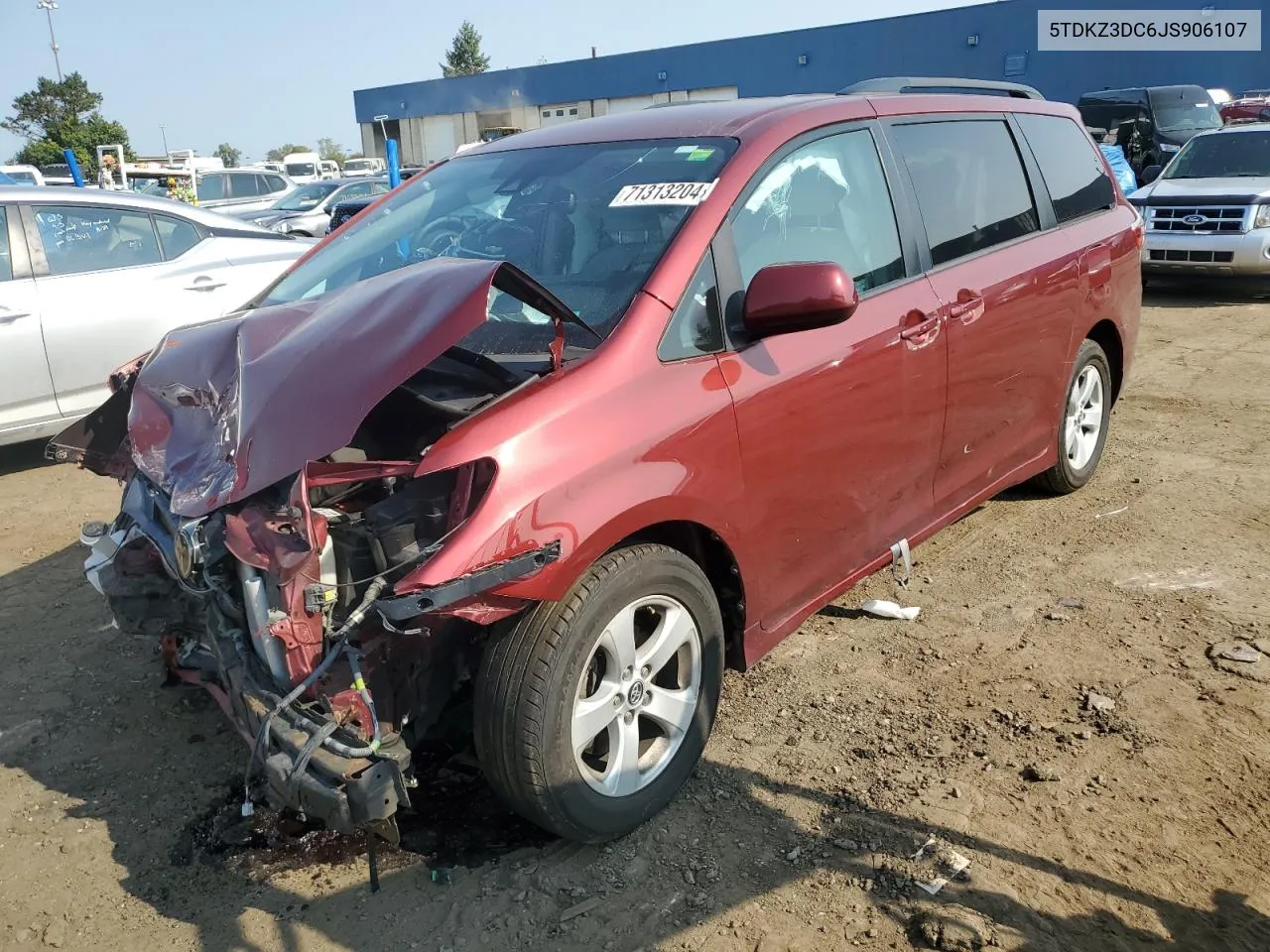 2018 Toyota Sienna Le VIN: 5TDKZ3DC6JS906107 Lot: 71313204