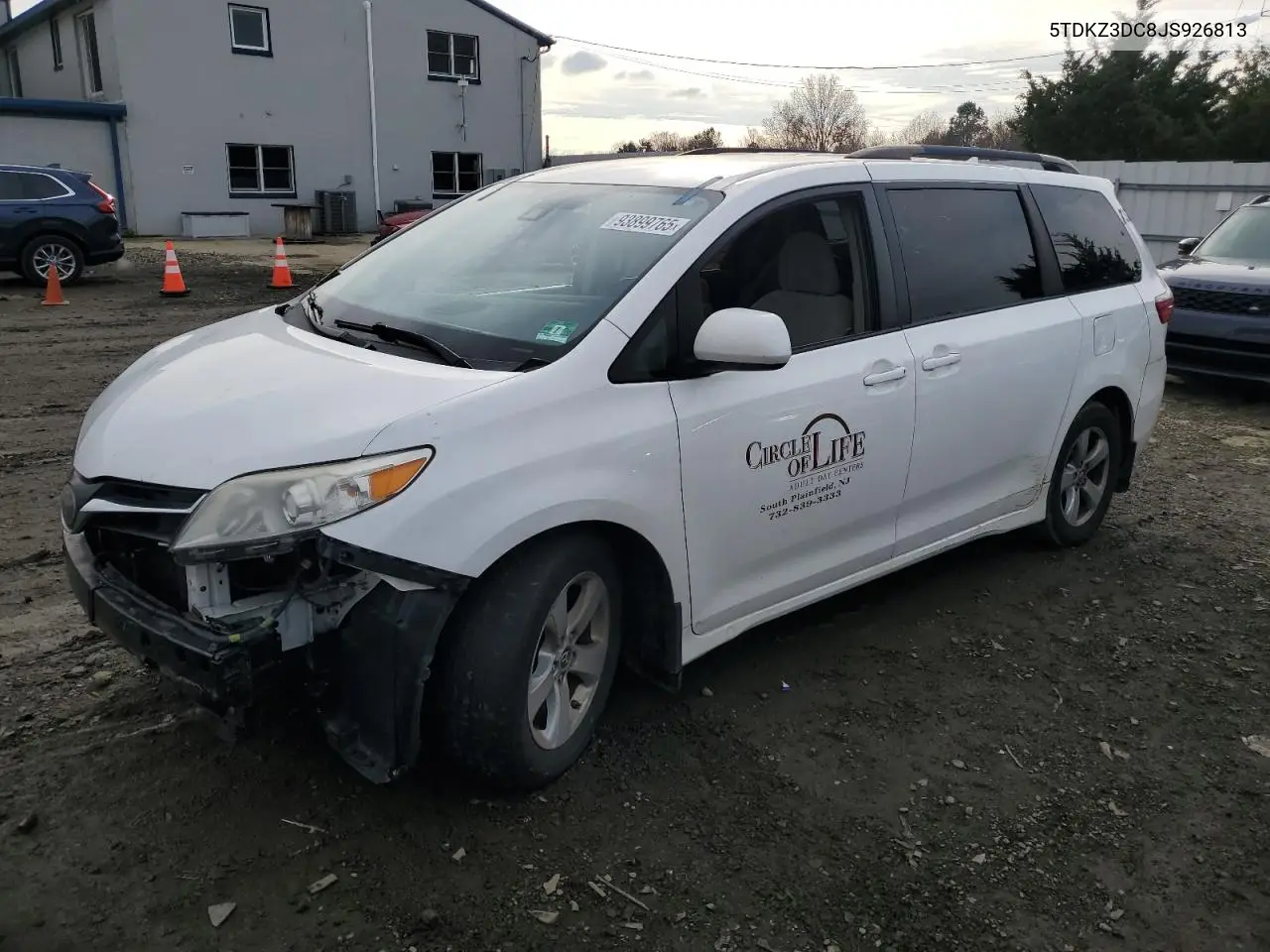 5TDKZ3DC8JS926813 2018 Toyota Sienna Le