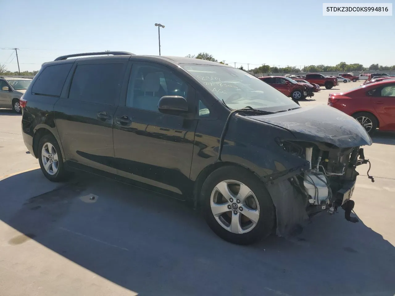 5TDKZ3DC0KS994816 2019 Toyota Sienna Le