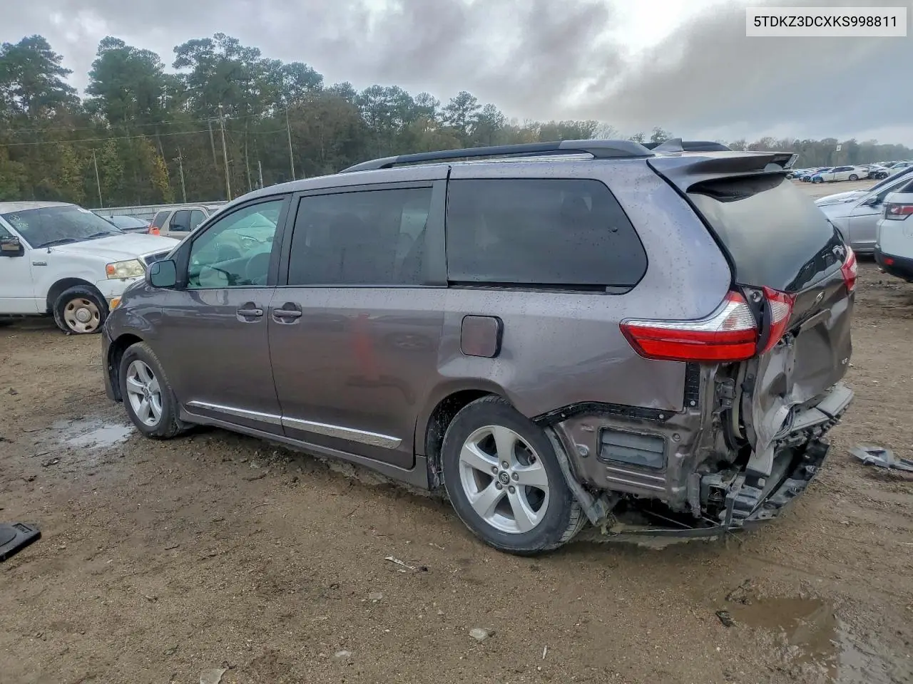 5TDKZ3DCXKS998811 2019 Toyota Sienna Le