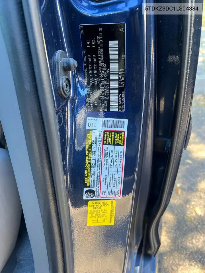 5TDKZ3DC1LS043848 2020 Toyota Sienna Le