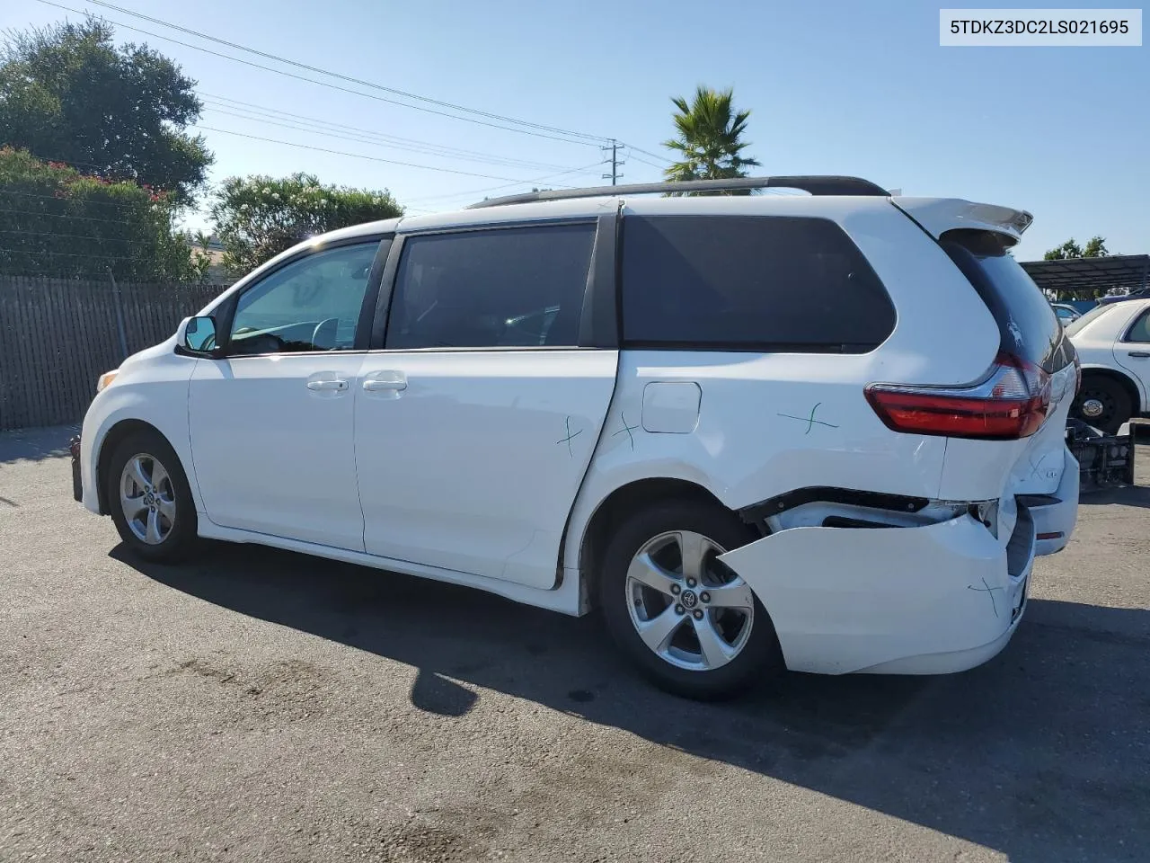 2020 Toyota Sienna Le VIN: 5TDKZ3DC2LS021695 Lot: 69809914