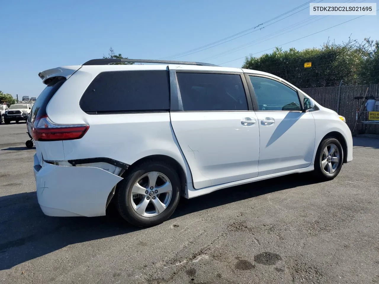 2020 Toyota Sienna Le VIN: 5TDKZ3DC2LS021695 Lot: 69809914