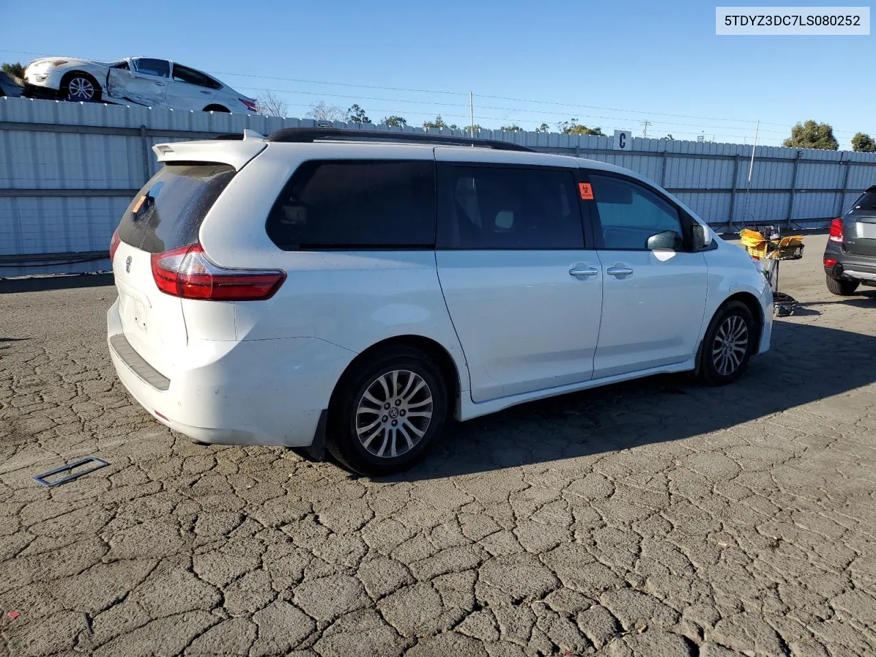 2020 Toyota Sienna Xle VIN: 5TDYZ3DC7LS080252 Lot: 70326374