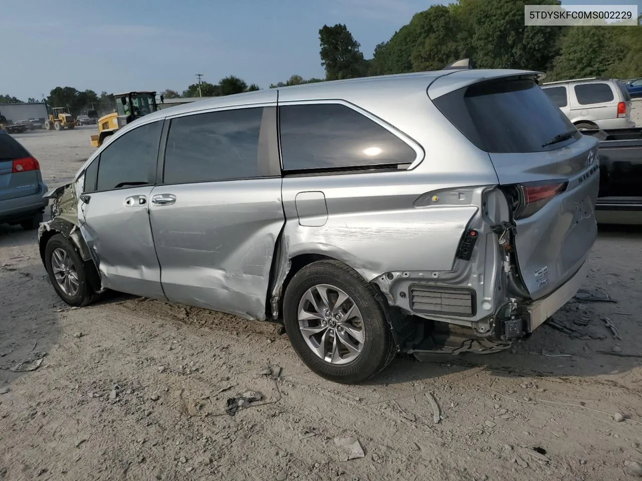 2021 Toyota Sienna Xle VIN: 5TDYSKFC0MS002229 Lot: 71259444