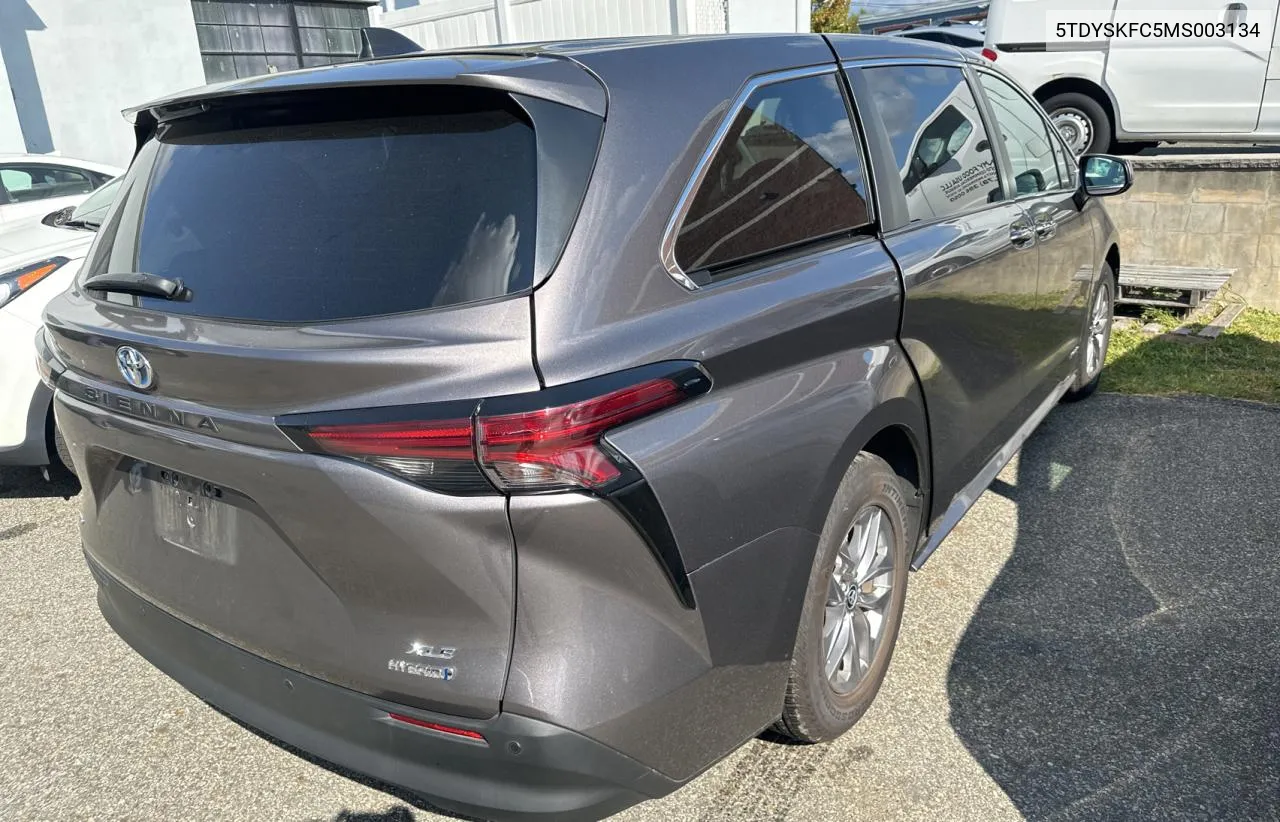 2021 Toyota Sienna Xle VIN: 5TDYSKFC5MS003134 Lot: 72779054