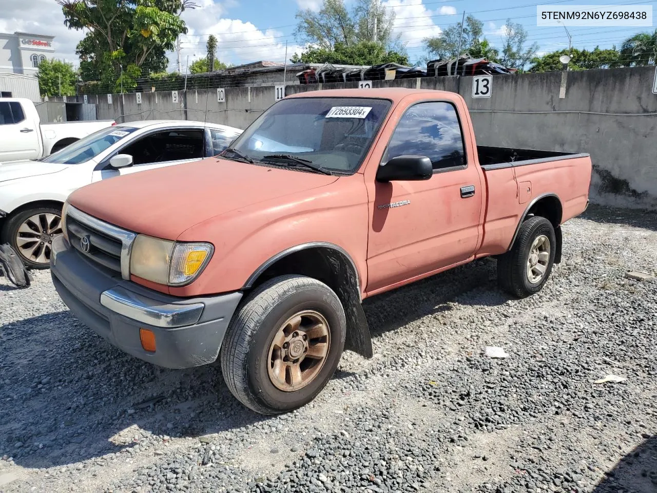 2000 Toyota Tacoma Prerunner VIN: 5TENM92N6YZ698438 Lot: 72693304