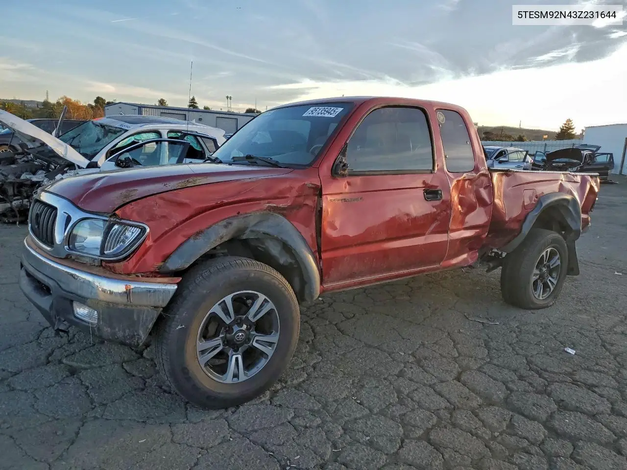 5TESM92N43Z231644 2003 Toyota Tacoma Xtracab Prerunner