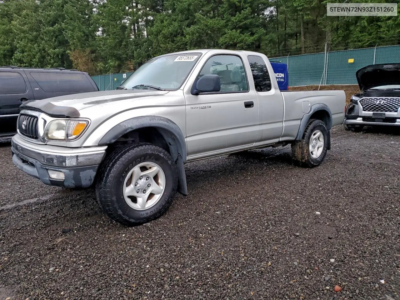 5TEWN72N93Z151260 2003 Toyota Tacoma Xtracab