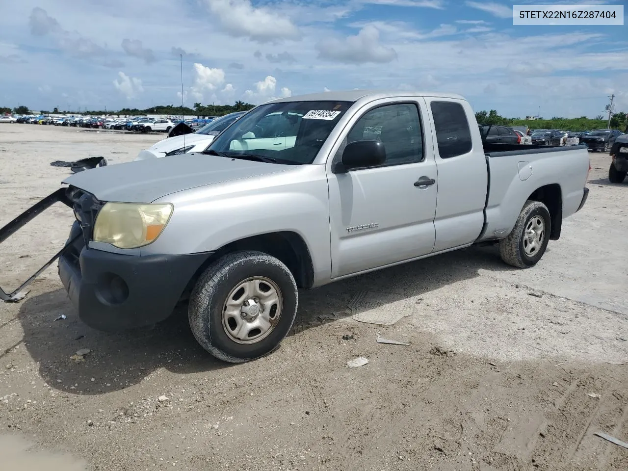 2006 Toyota Tacoma Access Cab VIN: 5TETX22N16Z287404 Lot: 69148354