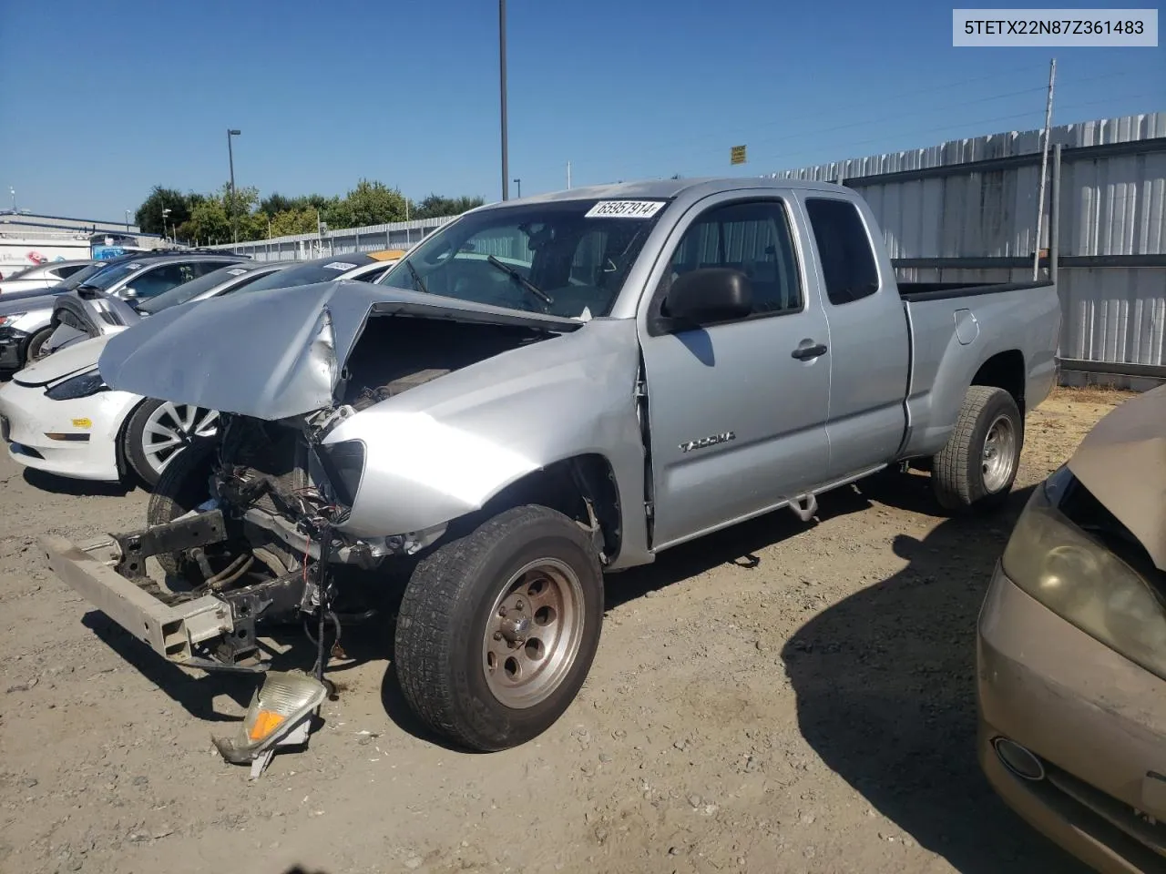 2007 Toyota Tacoma Access Cab VIN: 5TETX22N87Z361483 Lot: 65957914