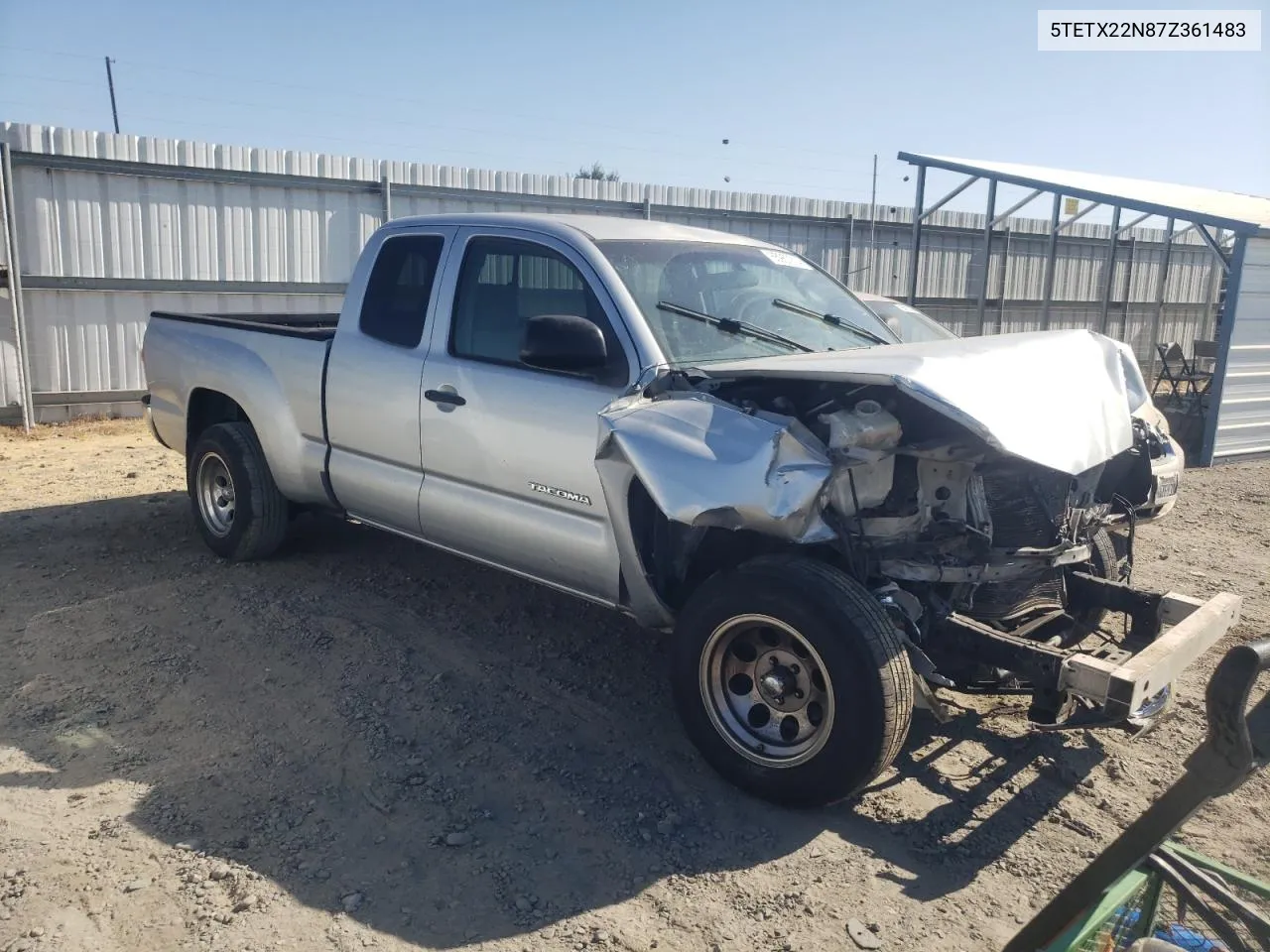 2007 Toyota Tacoma Access Cab VIN: 5TETX22N87Z361483 Lot: 65957914