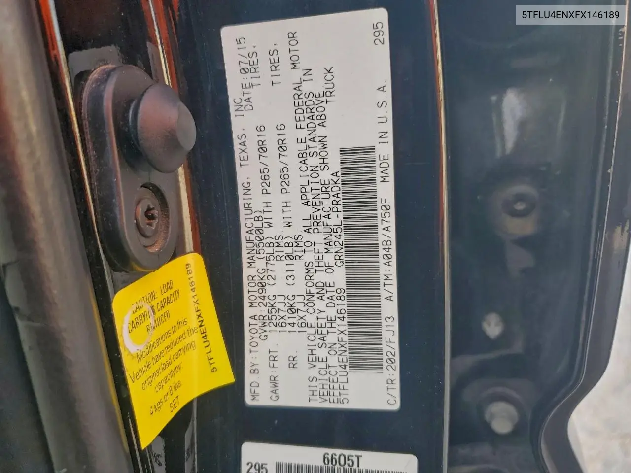5TFLU4ENXFX146189 2015 Toyota Tacoma Double Cab