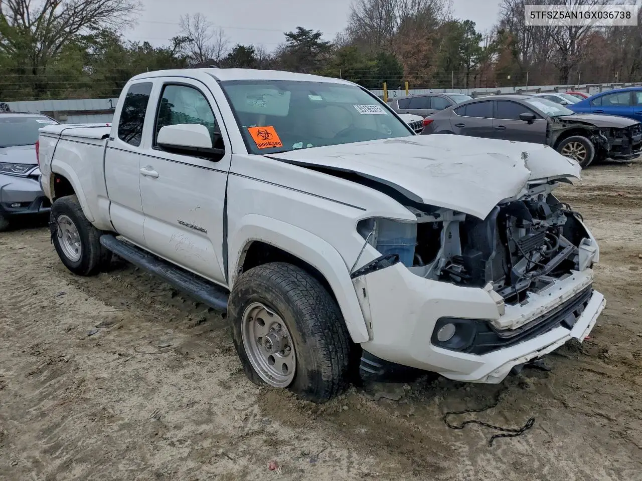 5TFSZ5AN1GX036738 2016 Toyota Tacoma Access Cab