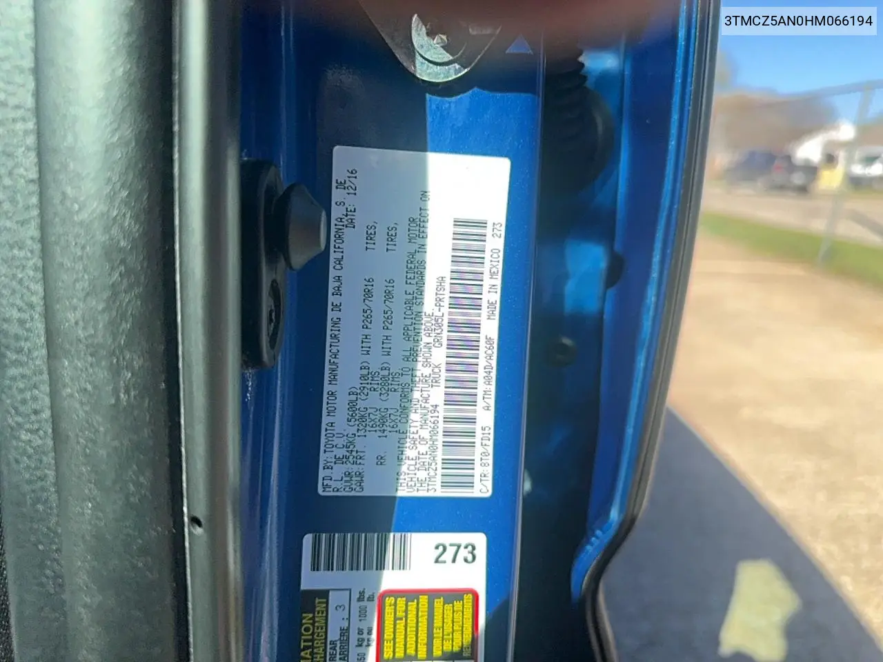 3TMCZ5AN0HM066194 2017 Toyota Tacoma Trd Off-Road