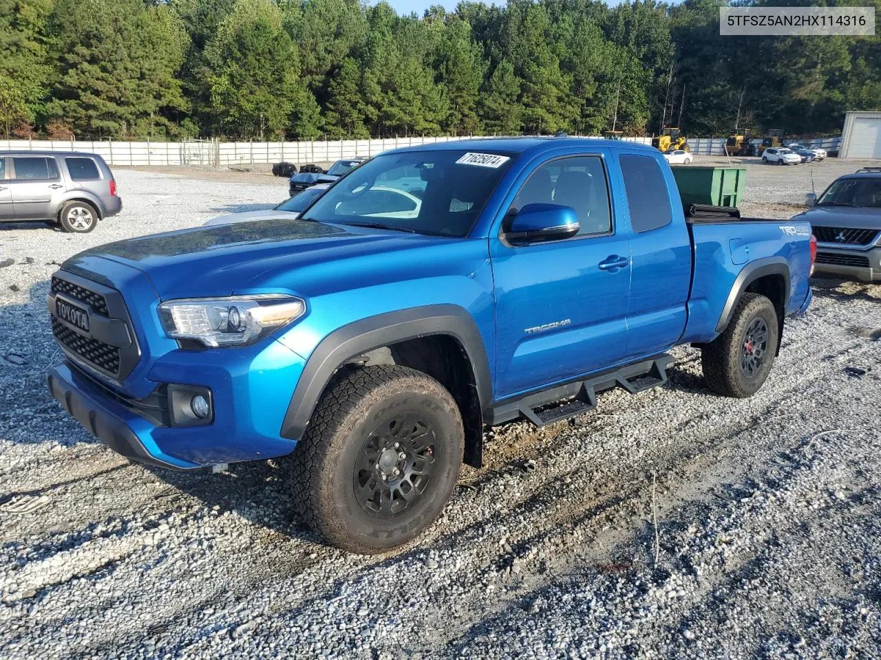 5TFSZ5AN2HX114316 2017 Toyota Tacoma Access Cab