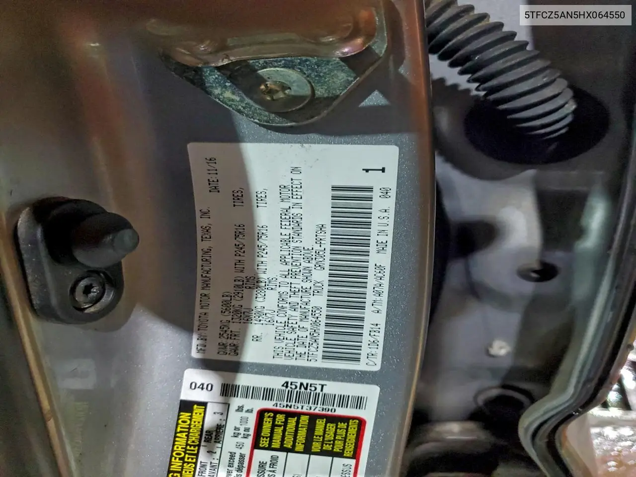 5TFCZ5AN5HX064550 2017 Toyota Tacoma Double Cab