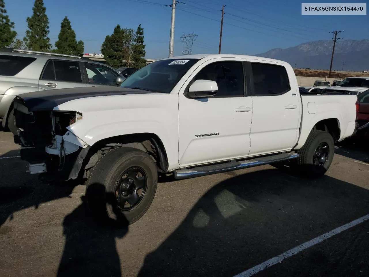 2019 Toyota Tacoma Double Cab VIN: 5TFAX5GN3KX154470 Lot: 72562354