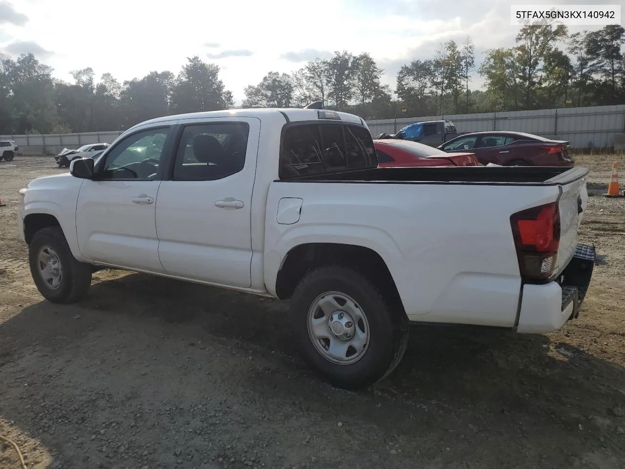 5TFAX5GN3KX140942 2019 Toyota Tacoma Double Cab