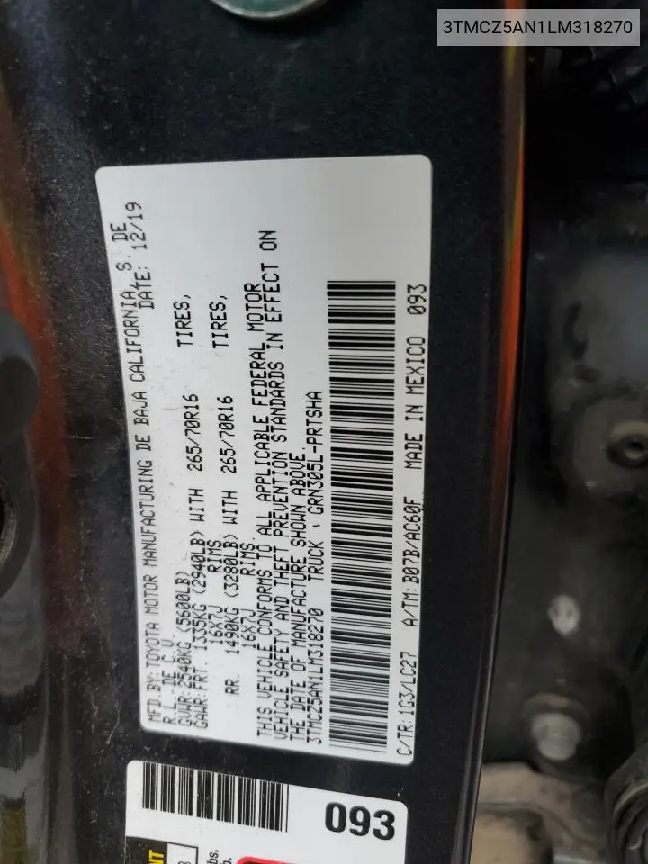 3TMCZ5AN1LM318270 2020 Toyota Tacoma Double Cab