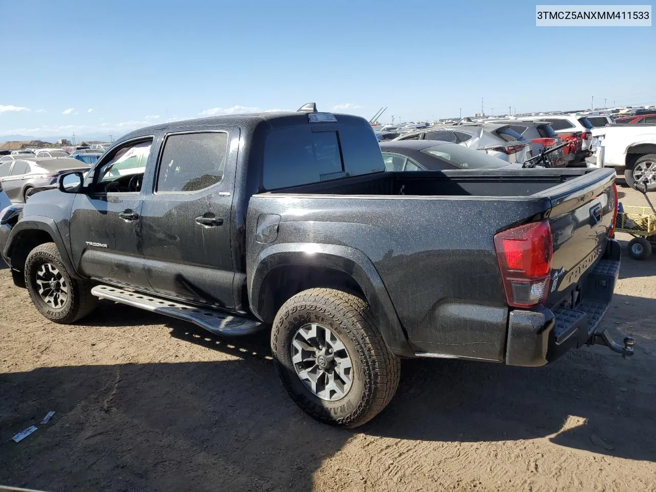 3TMCZ5ANXMM411533 2021 Toyota Tacoma Double Cab