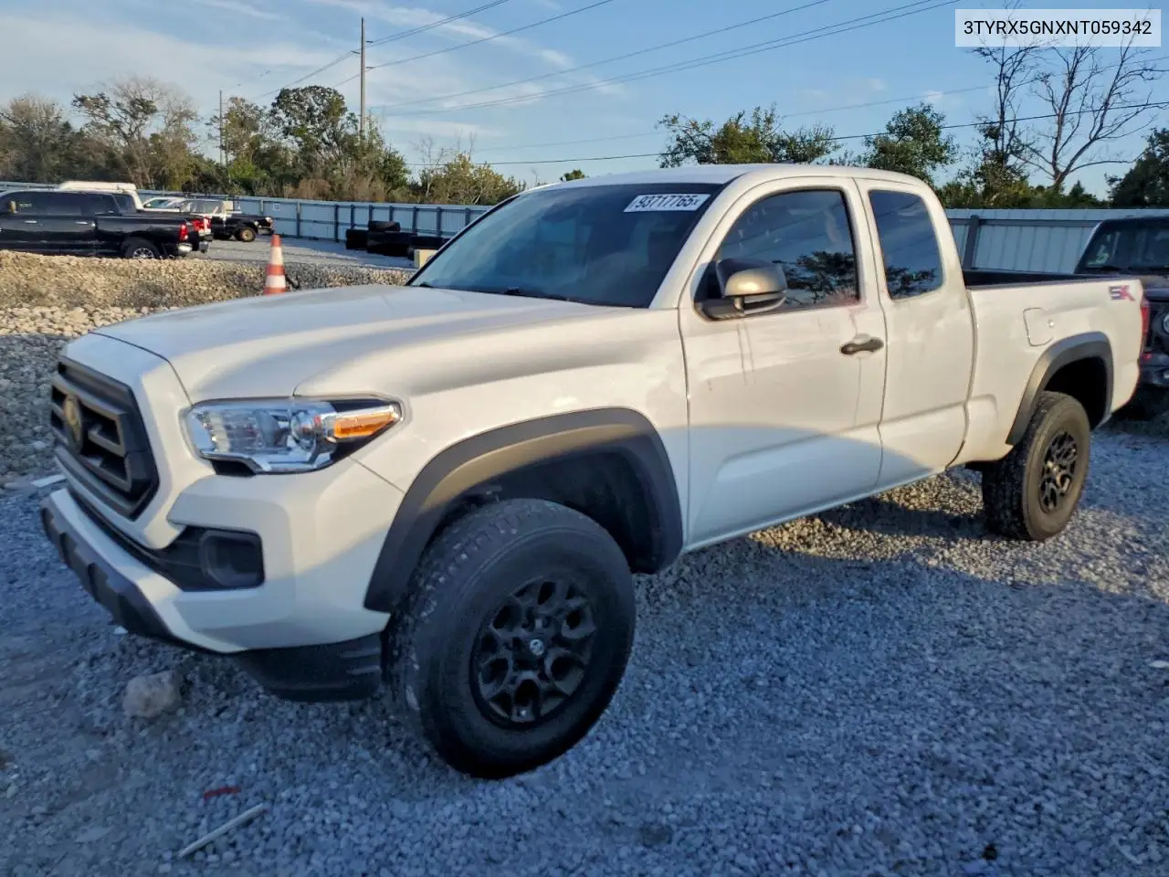 3TYRX5GNXNT059342 2022 Toyota Tacoma Access Cab