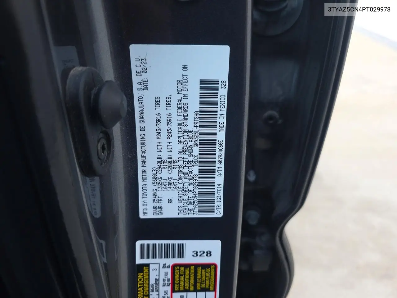 3TYAZ5CN4PT029978 2023 Toyota Tacoma Double Cab