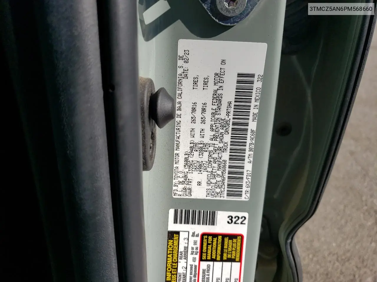 3TMCZ5AN6PM568660 2023 Toyota Tacoma Double Cab