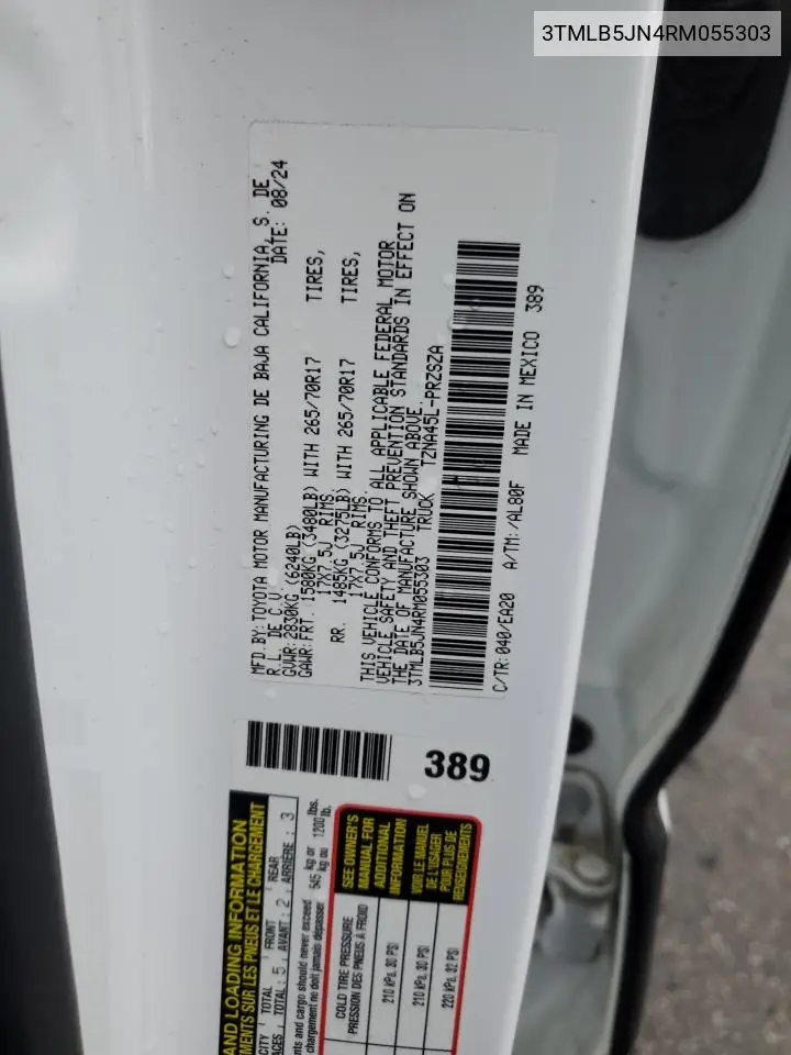 3TMLB5JN4RM055303 2024 Toyota Tacoma Double Cab