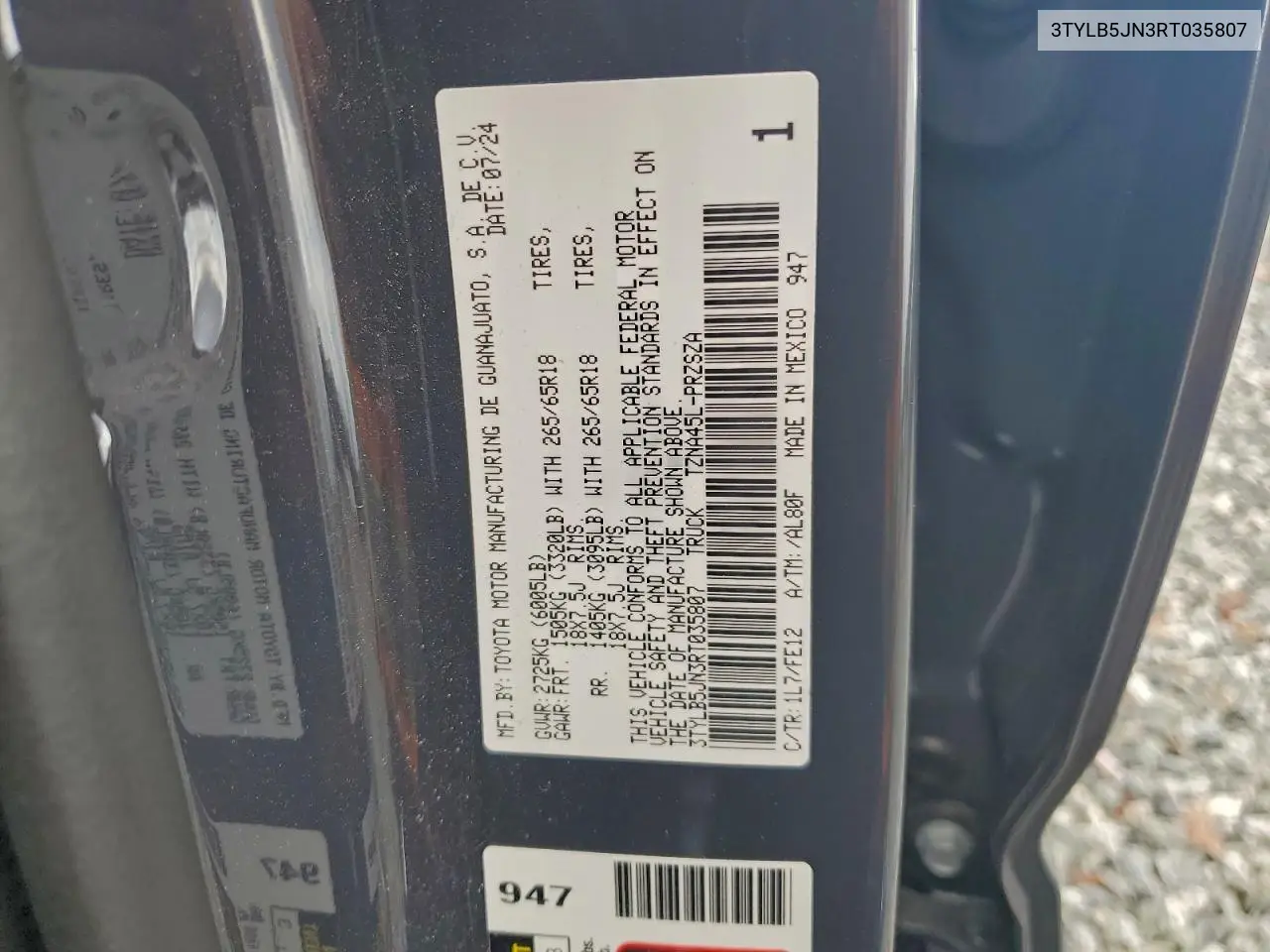 3TYLB5JN3RT035807 2024 Toyota Tacoma Double Cab