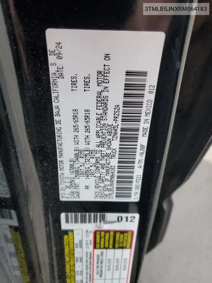 3TMLB5JNXRM064183 2024 Toyota Tacoma Double Cab