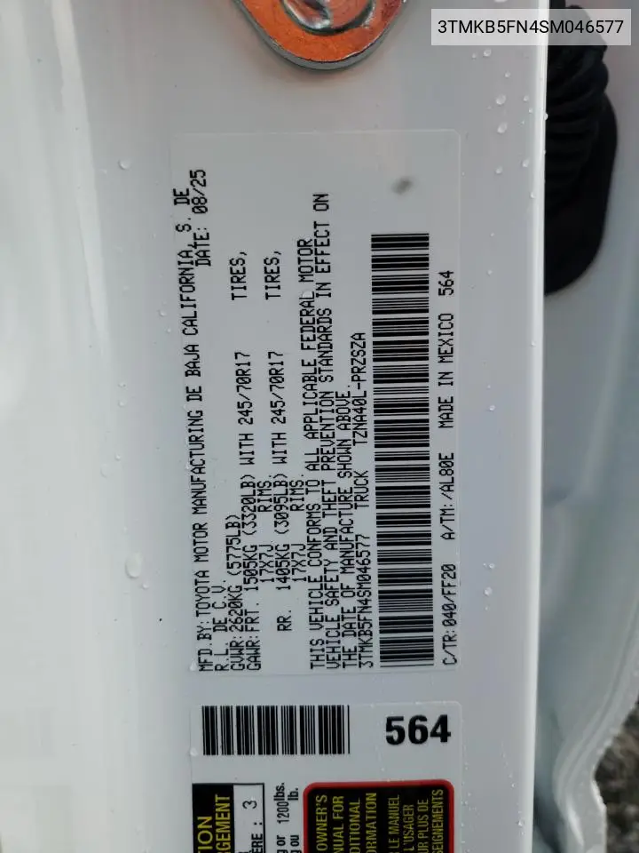 3TMKB5FN4SM046577 2025 Toyota Tacoma Double Cab