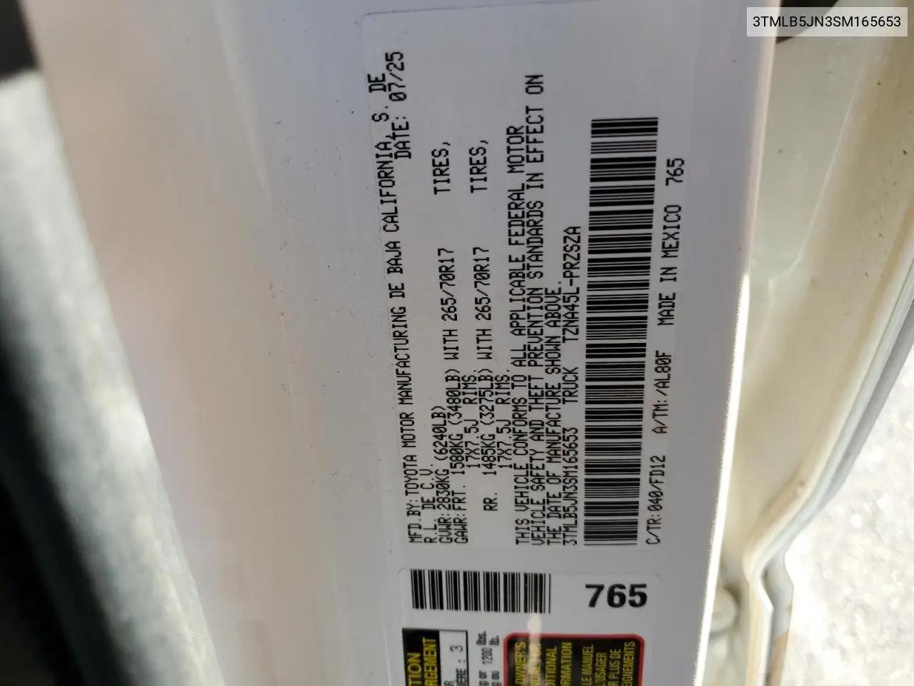 3TMLB5JN3SM165653 2025 Toyota Tacoma Double Cab