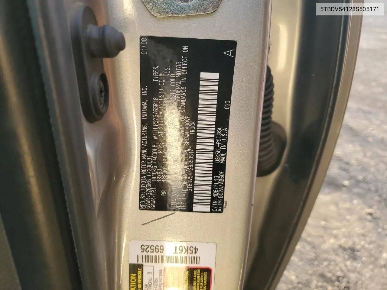 5TBDV54128S505171 2008 Toyota Tundra Crewmax