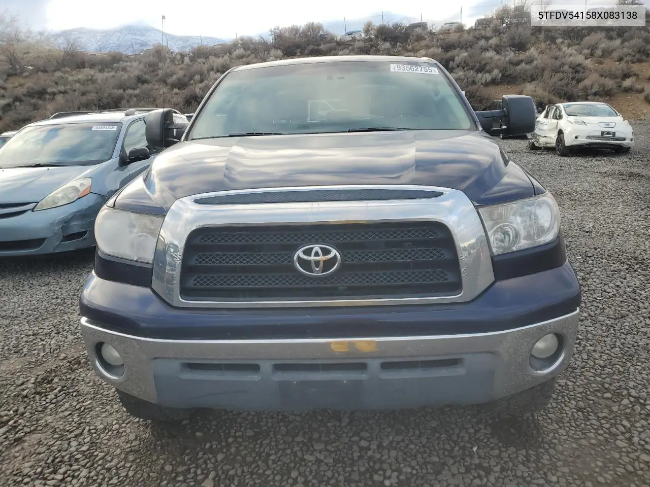 5TFDV54158X083138 2008 Toyota Tundra Crewmax