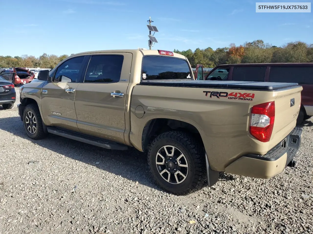 5TFHW5F19JX757633 2018 Toyota Tundra Crewmax Limited